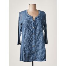 MERI & ESCA - Gilet manches longues bleu en coton - Femme - Taille 40 - Modz