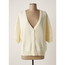 LEHO - Gilet manches longues beige en coton - Femme - Taille 38 - Modz