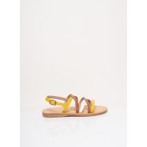 MELLOW YELLOW - Sandales/Nu pieds jaune en cuir pour fille - Taille 30 - Modz