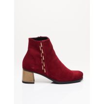 HIRICA - Bottines/Boots rouge en cuir pour femme - Taille 36 - Modz