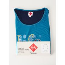 KINDY - Chemise de nuit bleu en coton - Femme - Taille 38 - Modz