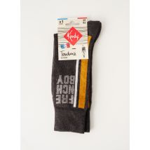 KINDY - Chaussettes gris en coton - Homme - Taille 39 - Modz