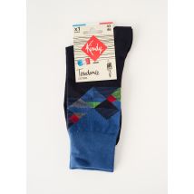 KINDY - Chaussettes bleu en coton - Homme - Taille 46 - Modz