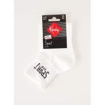 KINDY - Chaussettes blanc en coton - Femme - Taille 41 - Modz