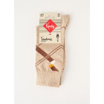KINDY - Chaussettes beige en coton - Homme - Taille 40 - Modz