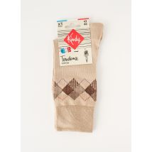 KINDY - Chaussettes beige en coton - Homme - Taille 44 - Modz