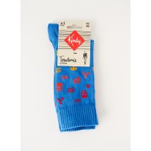 KINDY - Chaussettes bleu en coton - Homme - Taille 46 - Modz