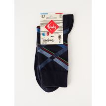 KINDY - Chaussettes bleu en coton - Homme - Taille 45 - Modz