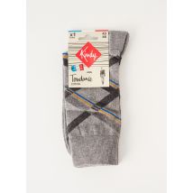 KINDY - Chaussettes gris en coton - Homme - Taille 45 - Modz