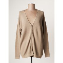 MONTAGUT - Gilet manches longues beige en viscose - Femme - Taille 40 - Modz