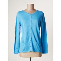 MONTAGUT - Gilet manches longues bleu en coton pour femme - Taille 38 - Modz
