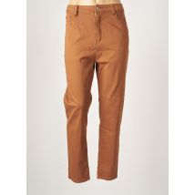 PIMENT ROUGE - Pantalon droit marron en coton - Femme - Taille 40 - Modz