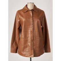 ORAIJE - Veste simili cuir marron en polyurethane - Femme - Taille 36 - Modz