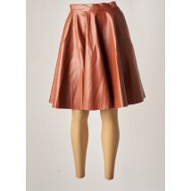 DAPHNEA - Jupe mi-longue marron en polyurethane - Femme - Taille 36 - Modz