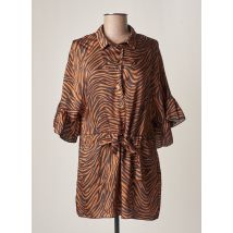 29185001 - Tunique manches longues marron en polyester - Femme - Taille 34 - Modz