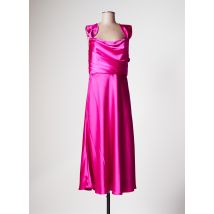 AMSALE - Robe longue rose en polyester - Femme - Taille 48 - Modz