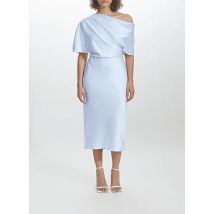 AMSALE - Robe mi-longue bleu en polyester - Femme - Taille 40 - Modz