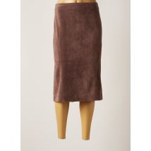 PURE BY LUCIA - Jupe mi-longue marron en polyester - Femme - Taille 48 - Modz