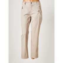 ANNA MONTANA - Pantalon droit beige en coton pour femme - Taille 46 - Modz