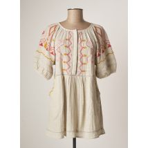 WHITE STUFF - Tunique manches courtes beige en coton - Femme - Taille 34 - Modz