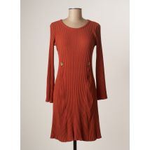 LO! LES FILLES - Robe mi-longue orange en viscose - Femme - Taille 38 - Modz