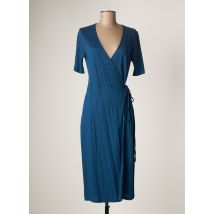 MAJESTIC FILATURES - Robe mi-longue bleu en lin - Femme - Taille 38 - Modz