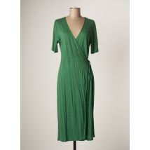 MAJESTIC FILATURES - Robe mi-longue vert en lin pour femme - Taille 40 - Modz