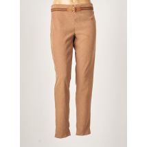LO! LES FILLES - Pantalon droit marron en polyester - Femme - Taille 38 - Modz