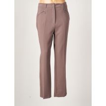 M&Y - Pantalon droit marron en polyester - Femme - Taille 48 - Modz