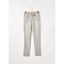 LESLIE - Pantalon droit gris en coton pour femme - Taille 36 - Modz