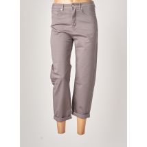 BENETTON - Pantalon 7/8 gris en coton - Femme - Taille 34 - Modz