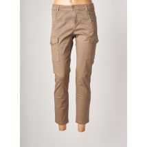 BENETTON - Pantalon 7/8 marron en coton - Femme - Taille 34 - Modz