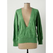 STEFAN GREEN - Gilet cache-cœur vert en coton - Femme - Taille 40 - Modz