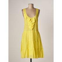 120% LINO - Robe mi-longue jaune en lin - Femme - Taille 40 - Modz