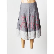 AVENTURES DES TOILES - Jupe mi-longue gris en lin - Femme - Taille 38 - Modz