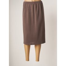GRIFFON - Jupe mi-longue marron en laine - Femme - Taille 40 - Modz