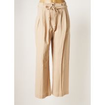 ICHI - Pantalon large beige en coton pour femme - Taille 38 - Modz