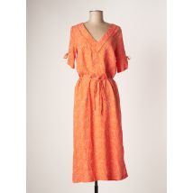 ÉTYMOLOGIE - Robe mi-longue orange en viscose pour femme - Taille 40 - Modz