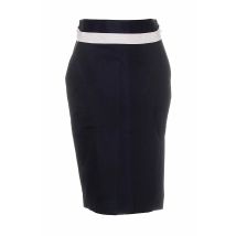 BLACK LABEL - Jupe mi-longue noir en coton - Femme - Taille 36 - Modz