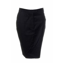 BLACK LABEL - Jupe mi-longue noir en coton - Femme - Taille 44 - Modz