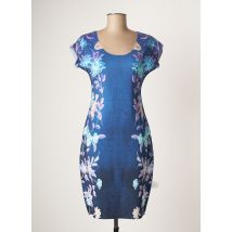 ANIMAPOP - Robe mi-longue bleu en polyester - Femme - Taille 40 - Modz