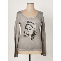 ONE STEP - T-shirt gris en coton - Femme - Taille 46 - Modz