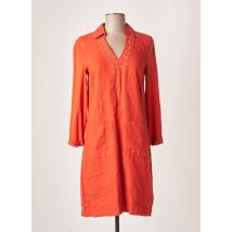 SANDWICH - Robe mi-longue orange en lin - Femme - Taille 34 - Modz