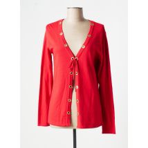 FRED SABATIER - Gilet manches longues rouge en viscose - Femme - Taille 38 - Modz