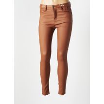 CINDY.H - Pantalon slim marron en coton - Femme - Taille 34 - Modz