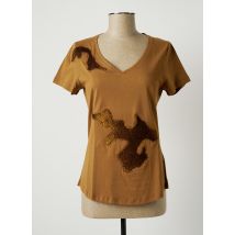 LAUREN VIDAL - T-shirt marron en coton - Femme - Taille 36 - Modz