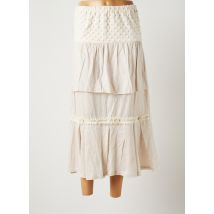 BATISTAME - Jupe longue beige en polyester - Femme - Taille 38 - Modz