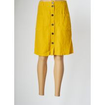 ONE STEP - Jupe mi-longue jaune en lin - Femme - Taille 34 - Modz