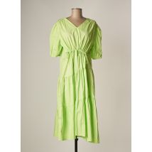 LARA - Robe mi-longue vert en coton - Femme - Taille 38 - Modz
