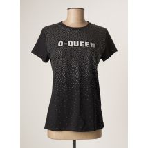 BLUOLTRE - T-shirt noir en coton - Femme - Taille 36 - Modz